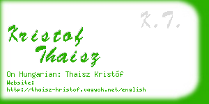 kristof thaisz business card
